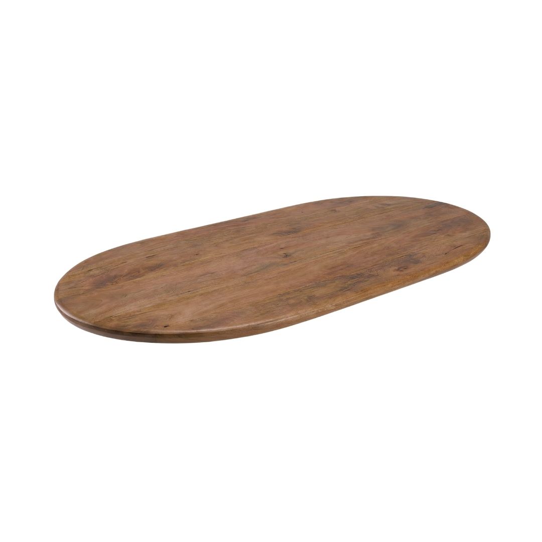 Het Steigerhouthuis LABEL51 Eetkamertafel Tafelblad Halve Cirkel - Nature Smooth - Mangohout - 180 cm - Halve Cirkel