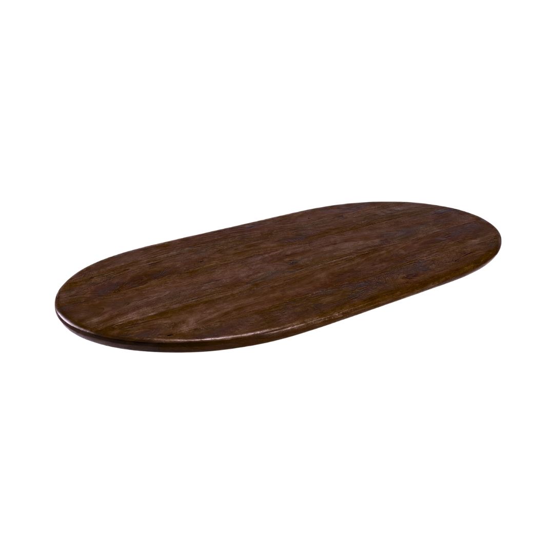 Het Steigerhouthuis LABEL51 Eetkamertafel Tafelblad Halve Cirkel - Espresso - Mangohout - 180 cm - Halve Cirkel