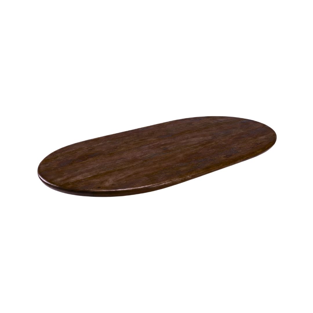 Het Steigerhouthuis LABEL51 Eetkamertafel Tafelblad Halve Cirkel - Espresso - Mangohout - 160 cm - Halve Cirkel