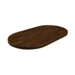 LABEL51 Eetkamertafel Tafelblad Halve Cirkel - Espresso - Mangohout - 180 cm - Halve Cirkel