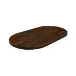LABEL51 Eetkamertafel Tafelblad Halve Cirkel - Espresso - Mangohout - 160 cm - Halve Cirkel