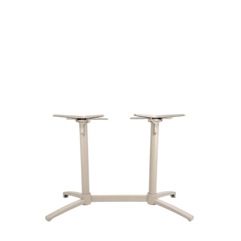 LABEL51 Eetkamertafel Tafelpoot Vouwbaar - Taupe - Metaal - 72 cm - Dubbel