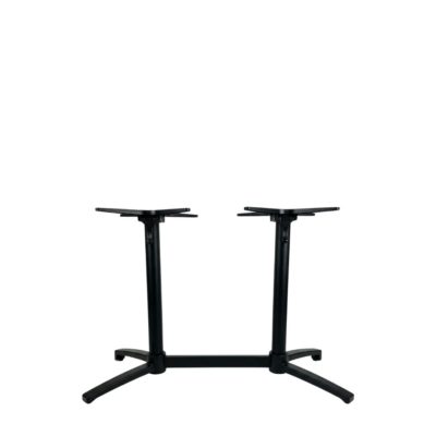 LABEL51 Eetkamertafel Tafelpoot Vouwbaar - Zwart - Metaal - 72 cm - Dubbel