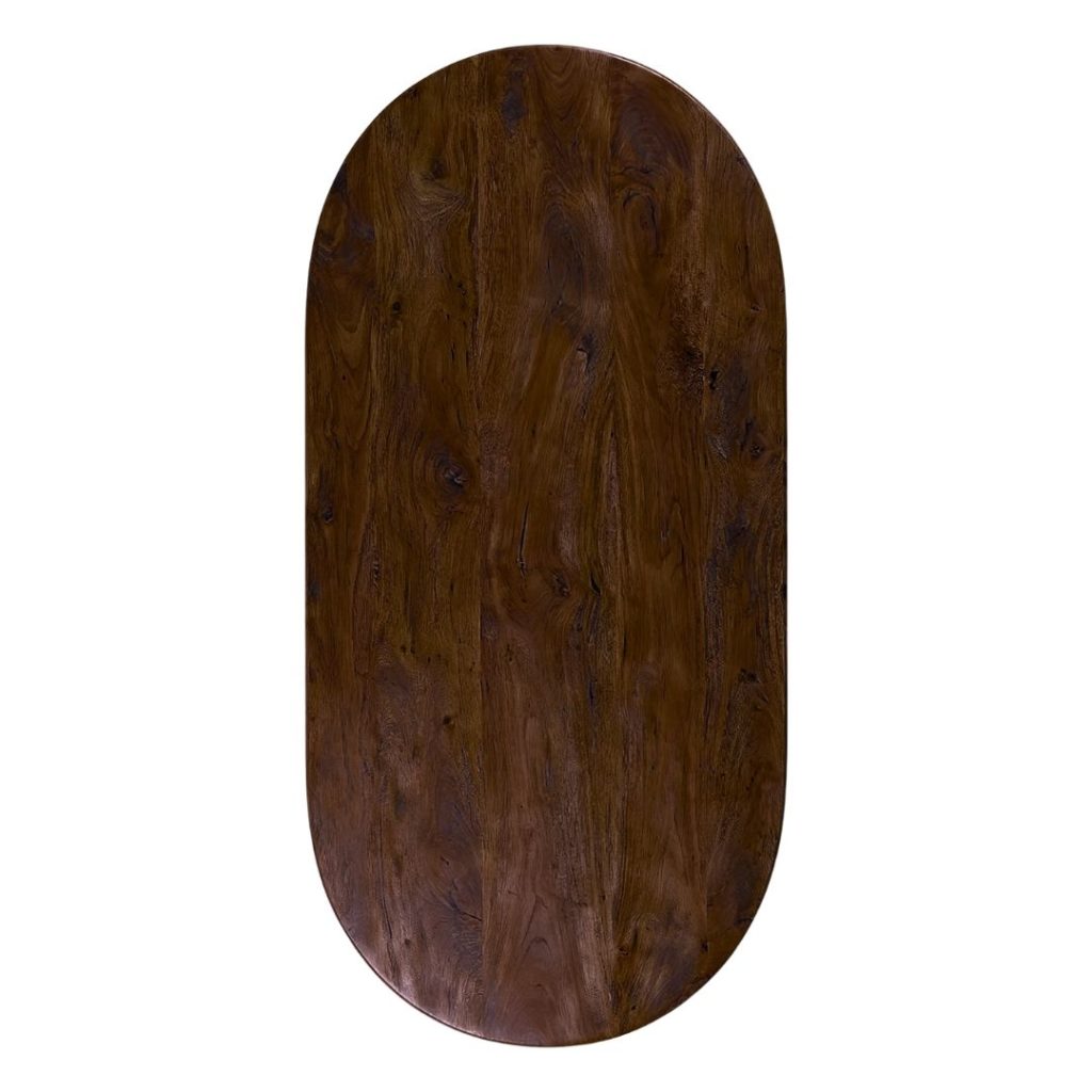 LABEL51 Eetkamertafel Tafelblad Halve Cirkel - Espresso - Mangohout - 240 cm - Halve Cirkel - Afbeelding 2