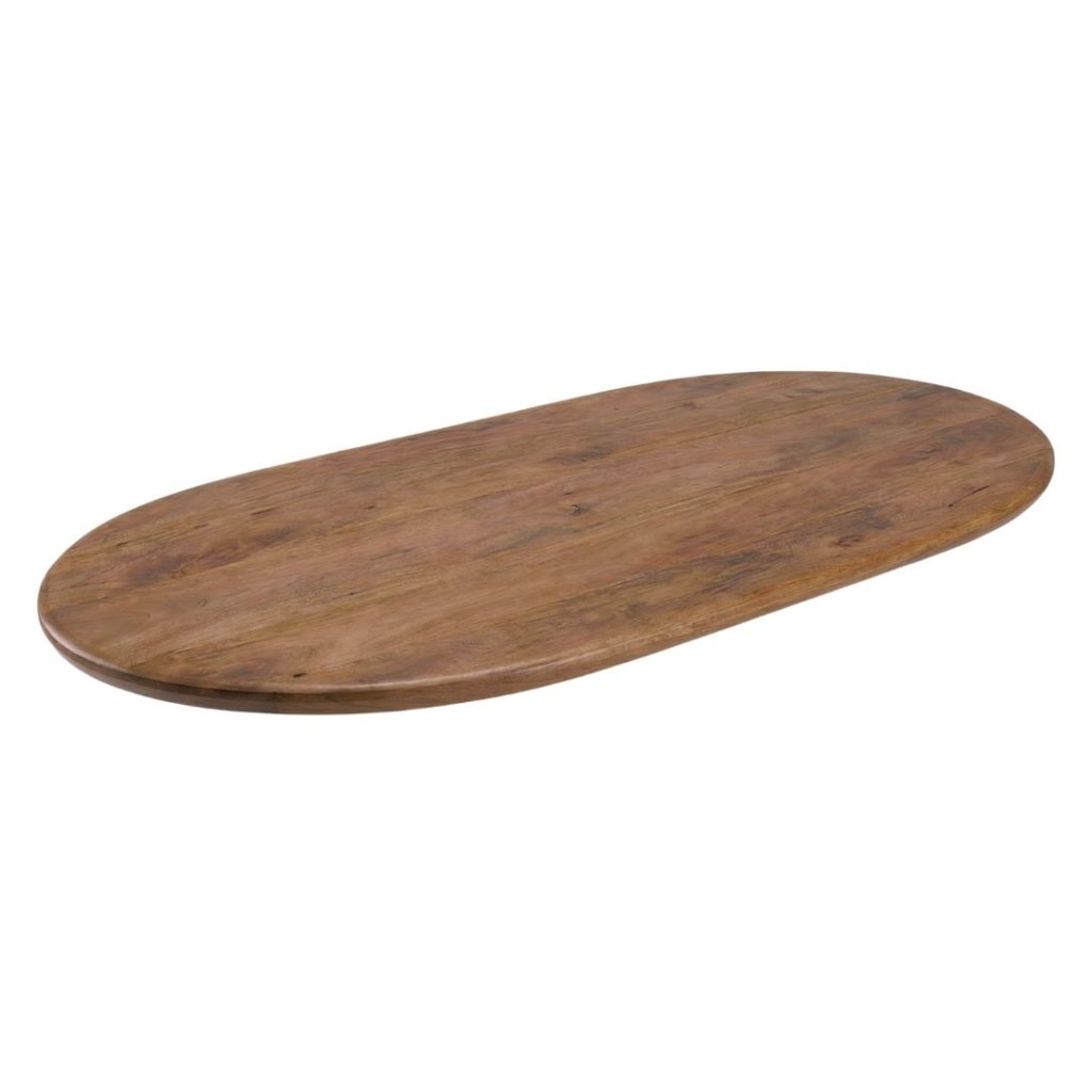 LABEL51 Eetkamertafel Tafelblad Halve Cirkel - Nature Smooth - Mangohout - 240 cm - Halve Cirkel