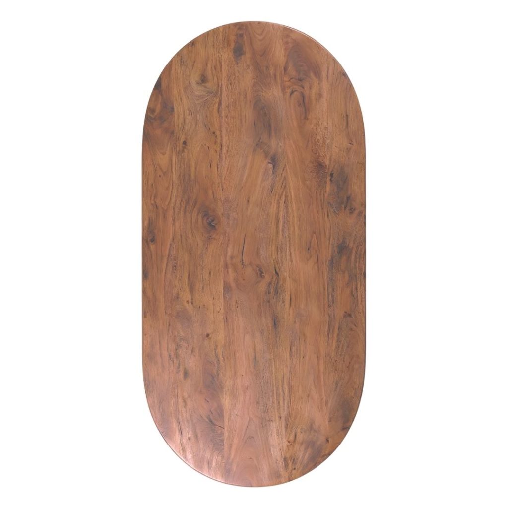 LABEL51 Eetkamertafel Tafelblad Halve Cirkel - Nature Smooth - Mangohout - 240 cm - Halve Cirkel - Afbeelding 2