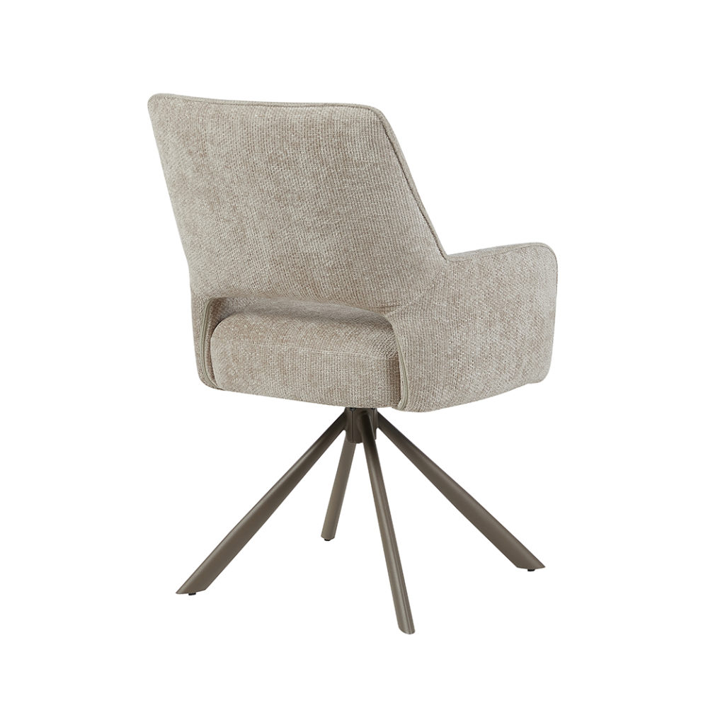 LABEL51 Eetkamerstoel Bergerac - Naturel - Chenille - Brons Metalen Frame - Afbeelding 5