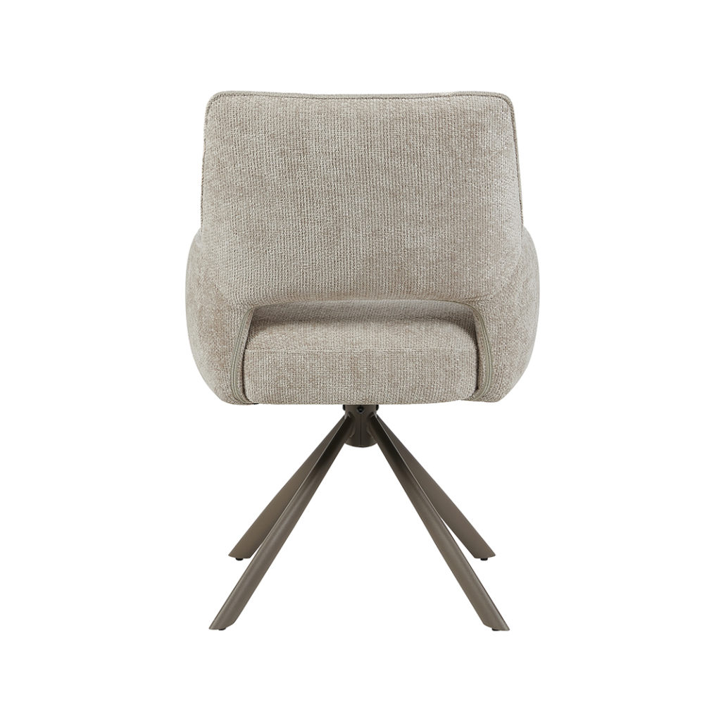 LABEL51 Eetkamerstoel Bergerac - Naturel - Chenille - Brons Metalen Frame - Afbeelding 6