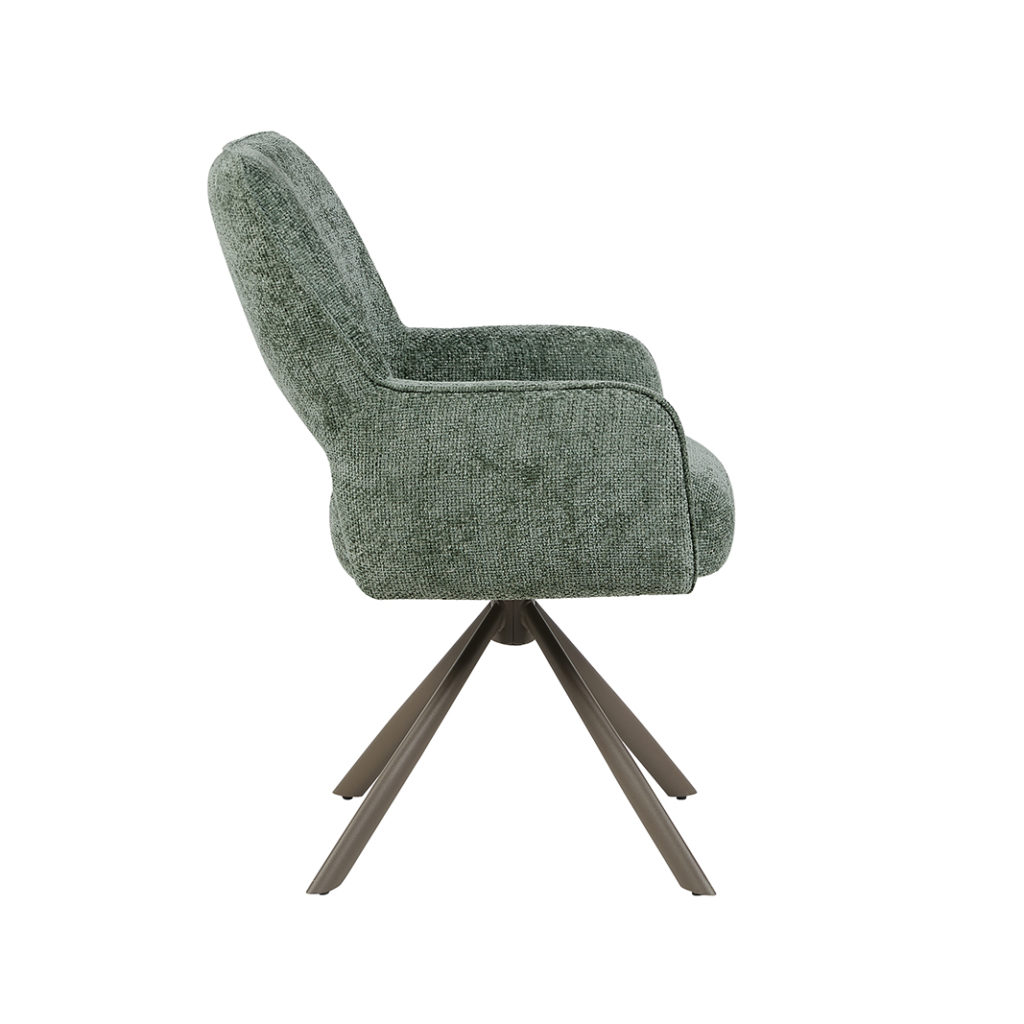LABEL51 Eetkamerstoel Bergerac - Hunter - Chenille - Brons Metalen Frame - Afbeelding 4