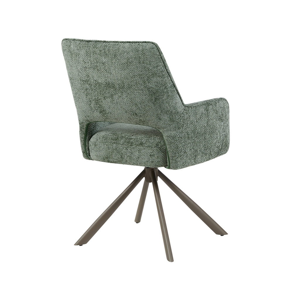 LABEL51 Eetkamerstoel Bergerac - Hunter - Chenille - Brons Metalen Frame - Afbeelding 5