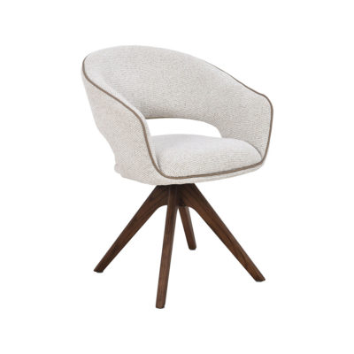 LABEL51 Eetkamerstoel Osuma - Naturel - Geweven - Walnoot Houten Frame