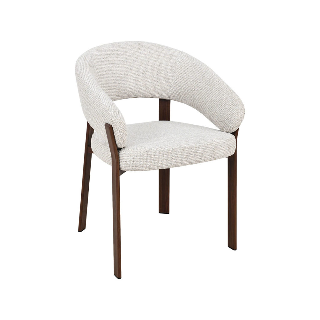 LABEL51 Eetkamerstoel Sato - Naturel - Geweven - Walnoot Houten Frame