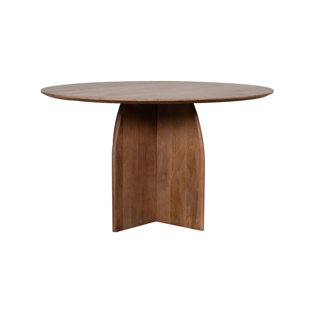 LABEL51 Eetkamertafel Mick - Nature Smooth - Mangohout - 130 cm - Rond