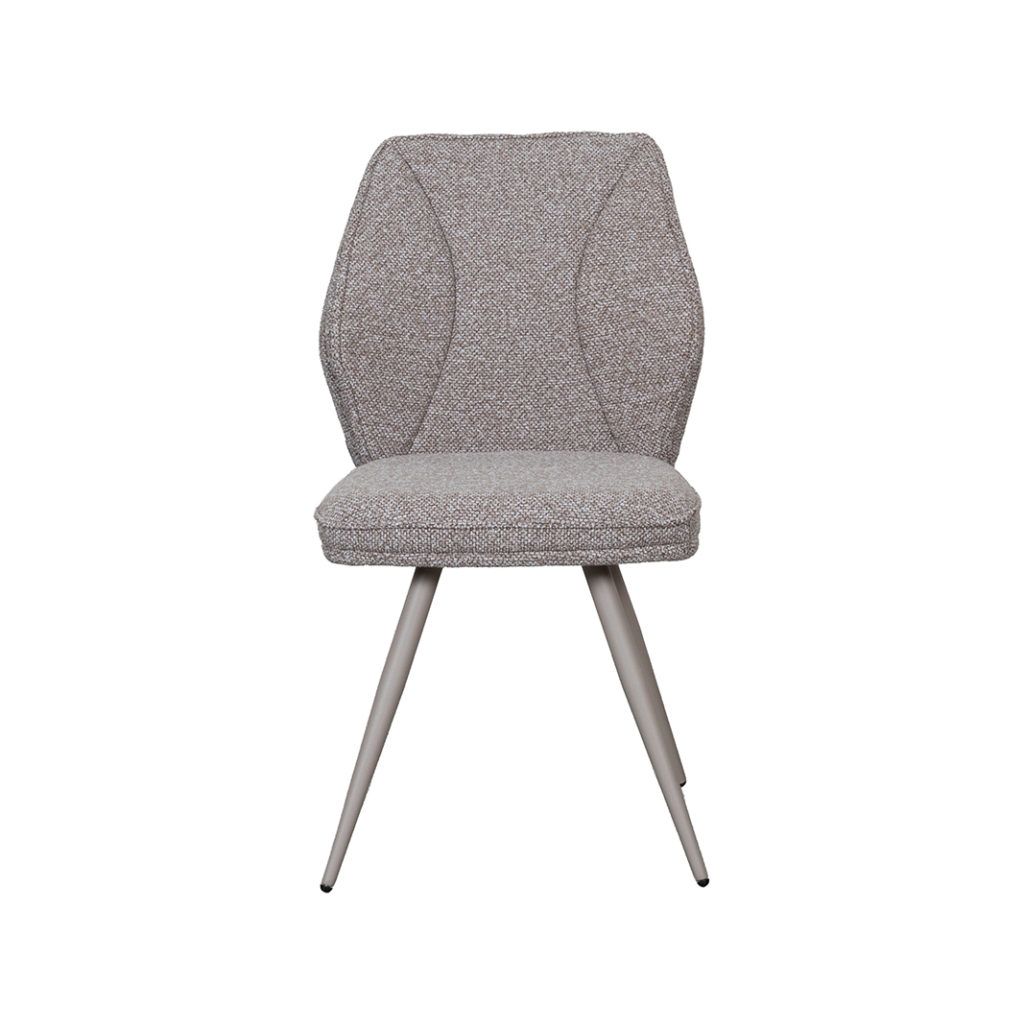 LABEL51 Eetkamerstoel Silvain - Mushroom - Boucle - Taupe Metalen Frame - Afbeelding 3