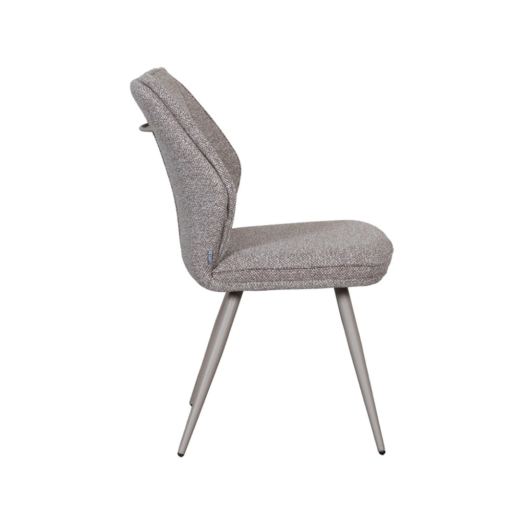 LABEL51 Eetkamerstoel Silvain - Mushroom - Boucle - Taupe Metalen Frame - Afbeelding 4