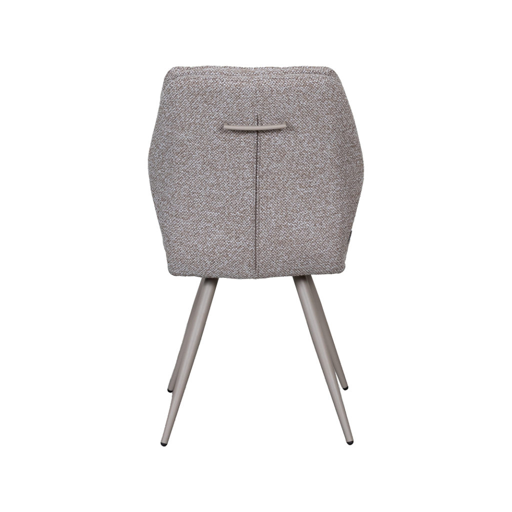 LABEL51 Eetkamerstoel Silvain - Mushroom - Boucle - Taupe Metalen Frame - Afbeelding 5