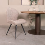 LABEL51 Eetkamerstoel Silly - Mushroom - Boucle - Zwart Metalen Frame