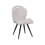 LABEL51 Eetkamerstoel Silly - Naturel - Boucle - Zwart Metalen Frame