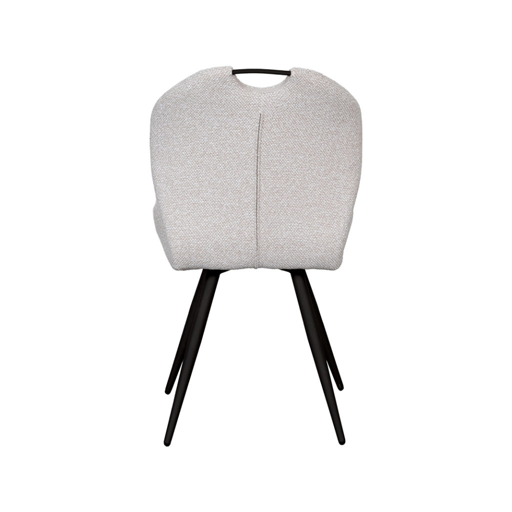 LABEL51 Eetkamerstoel Silly - Naturel - Boucle - Zwart Metalen Frame - Afbeelding 4