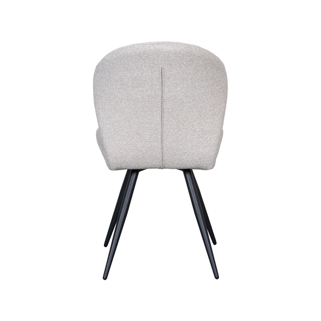 LABEL51 Eetkamerstoel Sil - Naturel - Boucle - Zwart Metalen Frame - Afbeelding 5