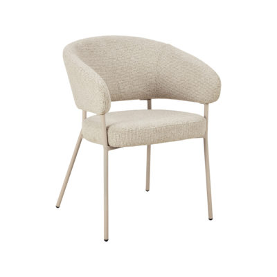 LABEL51 Eetkamerstoel Takumi - Beige - Geweven - Beige Metale Frame
