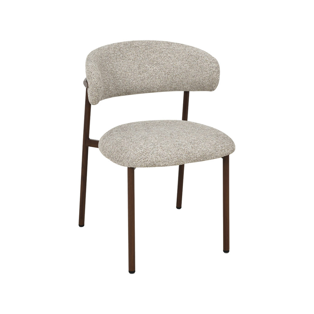 LABEL51 Eetkamerstoel Kaito - Beige - Geweven - Walnoot Houten Frame - Afbeelding 2