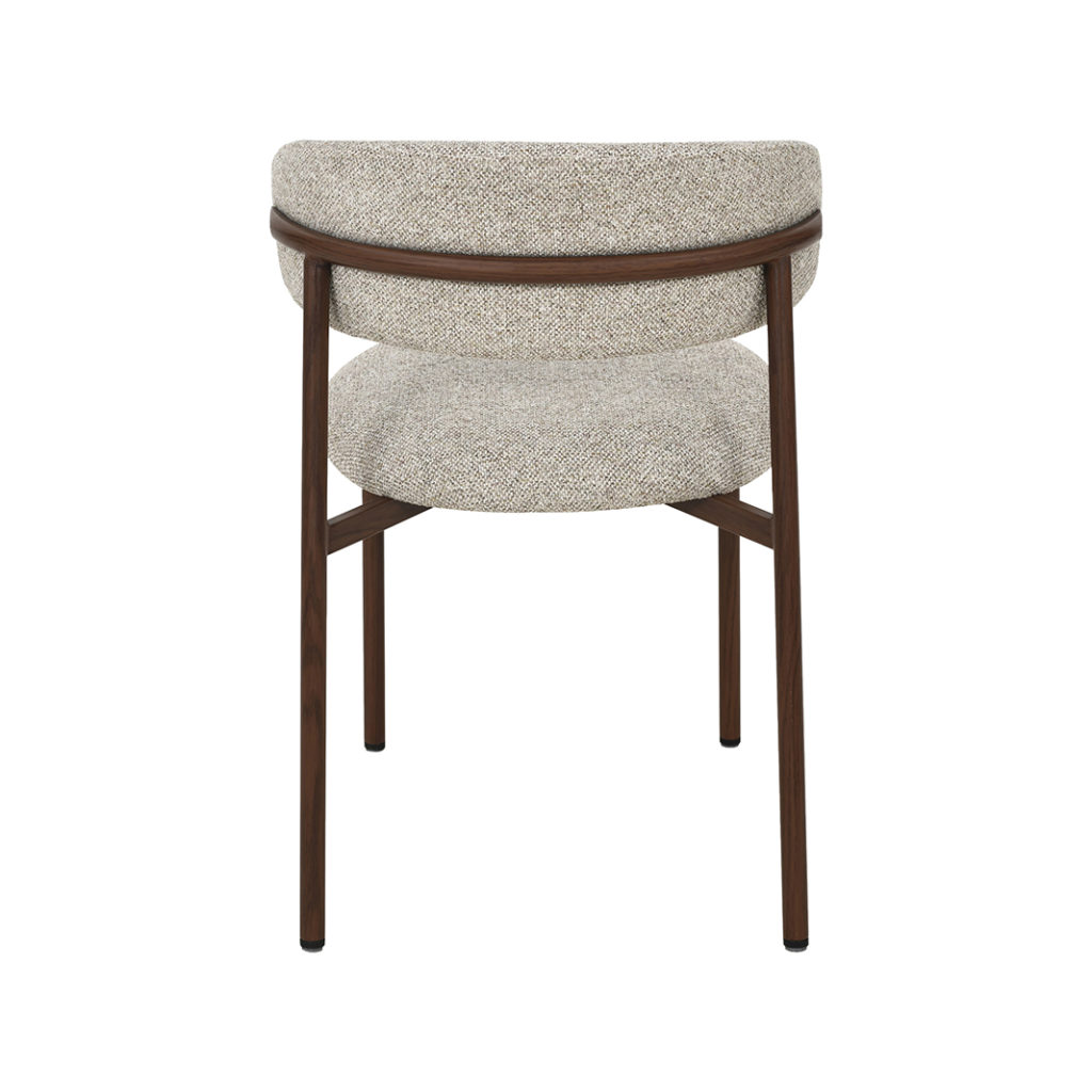 LABEL51 Eetkamerstoel Kaito - Beige - Geweven - Walnoot Houten Frame - Afbeelding 6