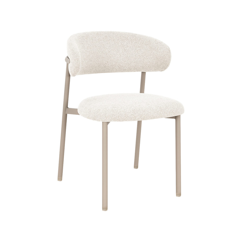 LABEL51 Eetkamerstoel Kaito - Naturel - Geweven - Beige Metalen Frame - Afbeelding 2