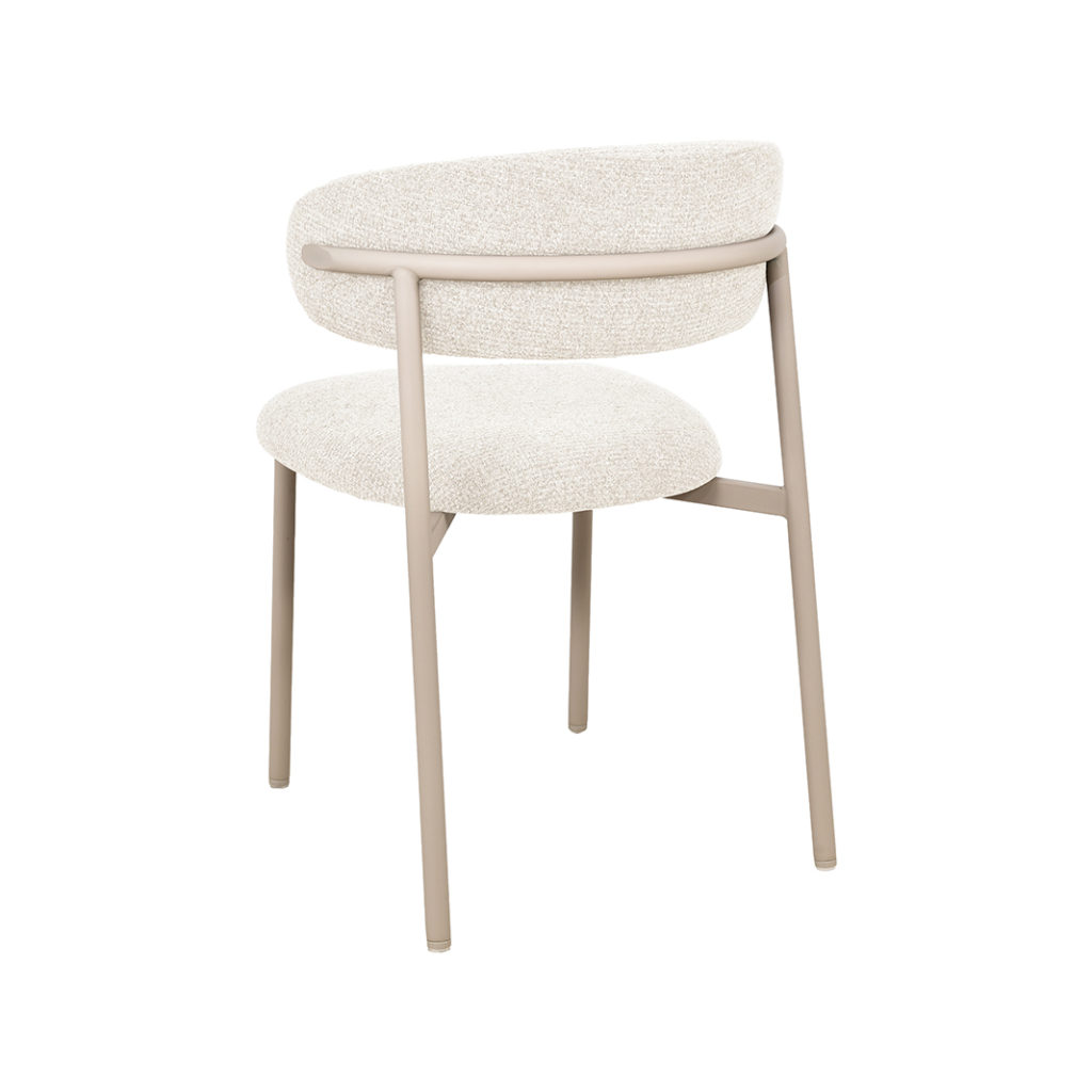 LABEL51 Eetkamerstoel Kaito - Naturel - Geweven - Beige Metalen Frame - Afbeelding 4