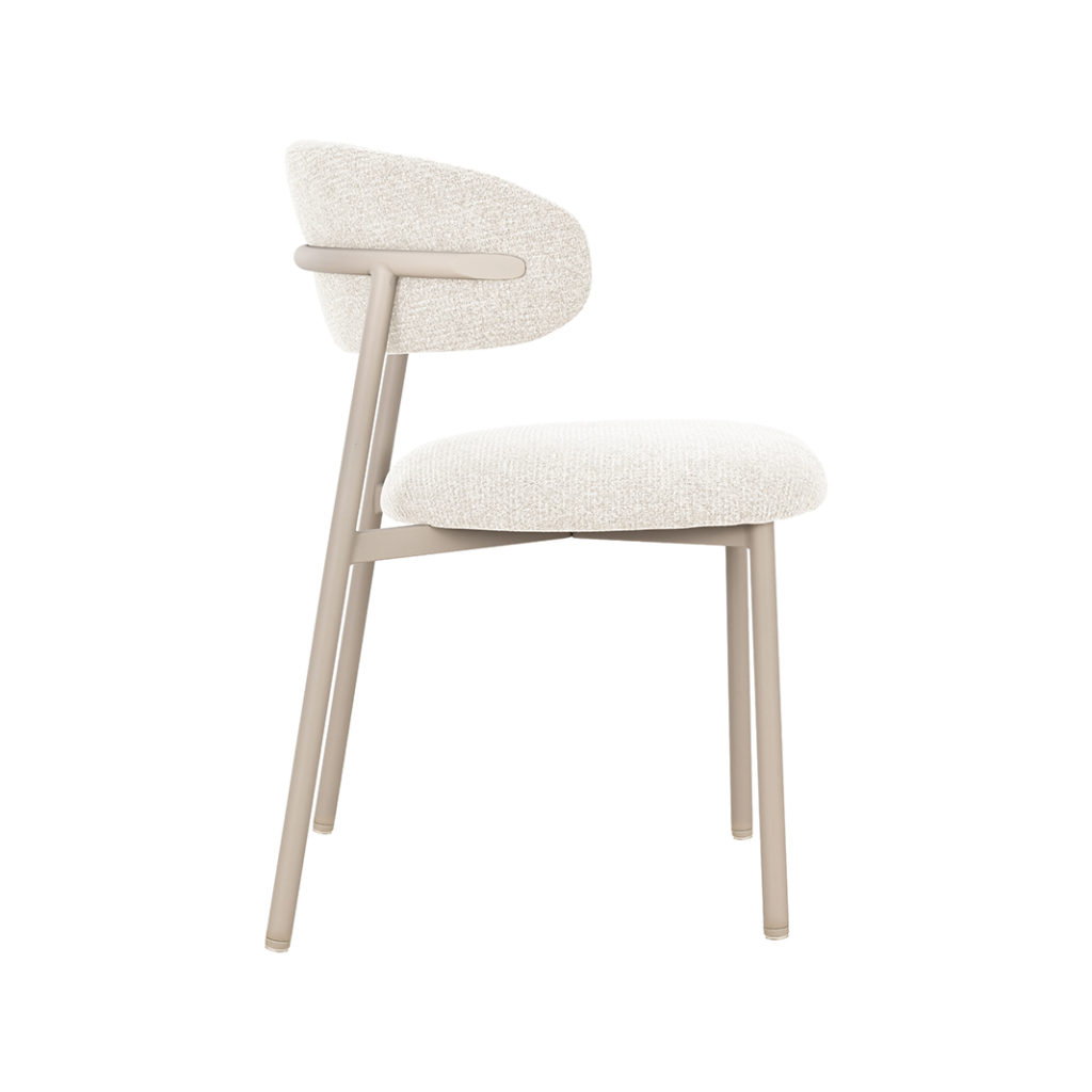LABEL51 Eetkamerstoel Kaito - Naturel - Geweven - Beige Metalen Frame - Afbeelding 5