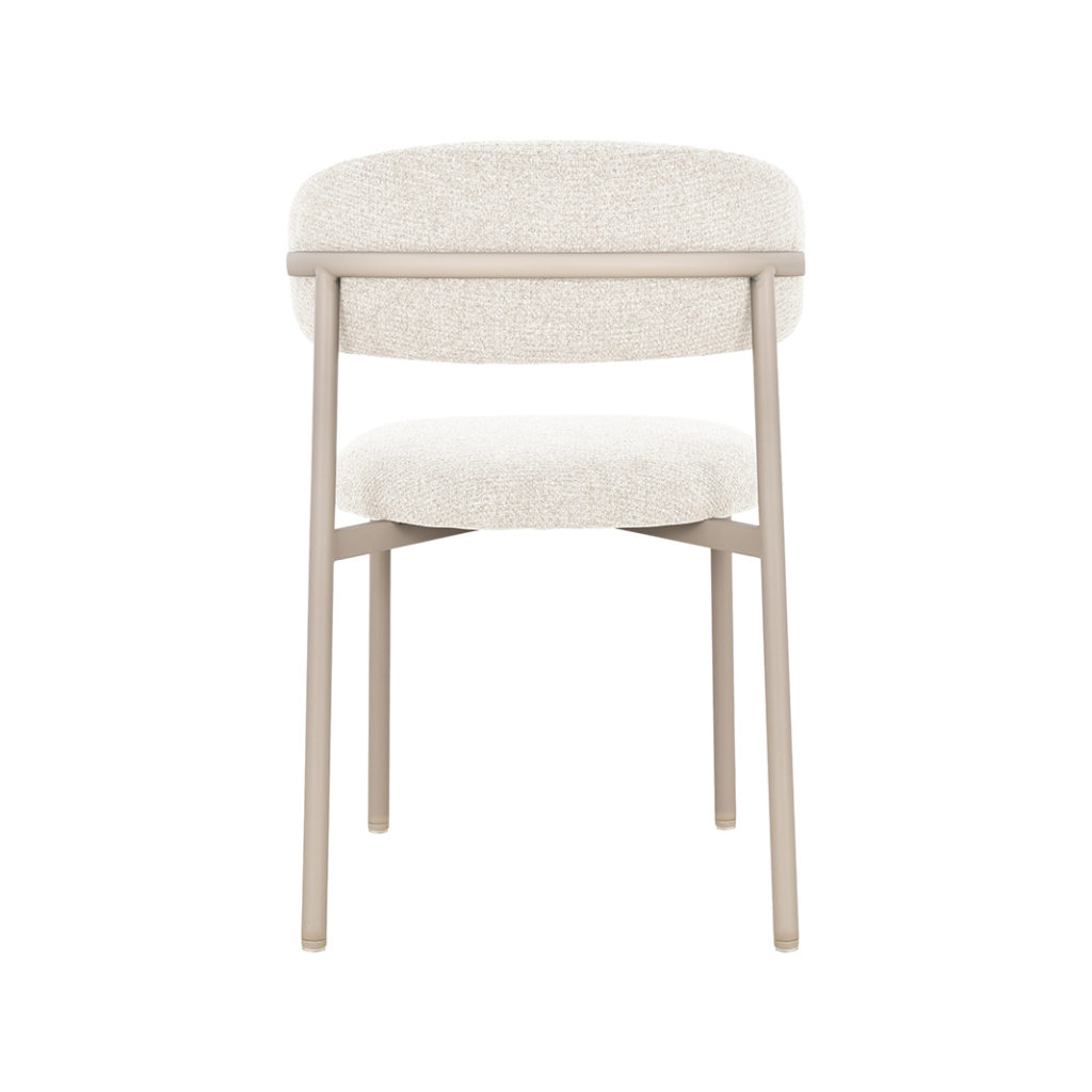 LABEL51 Eetkamerstoel Kaito - Naturel - Geweven - Beige Metalen Frame - Afbeelding 6