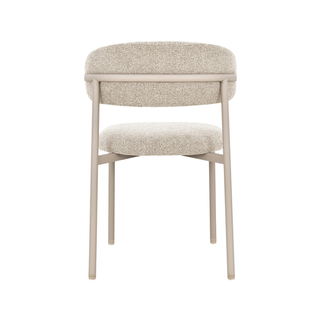 LABEL51 Eetkamerstoel Kaito - Beige - Geweven - Beige Metalen Frame - Afbeelding 6