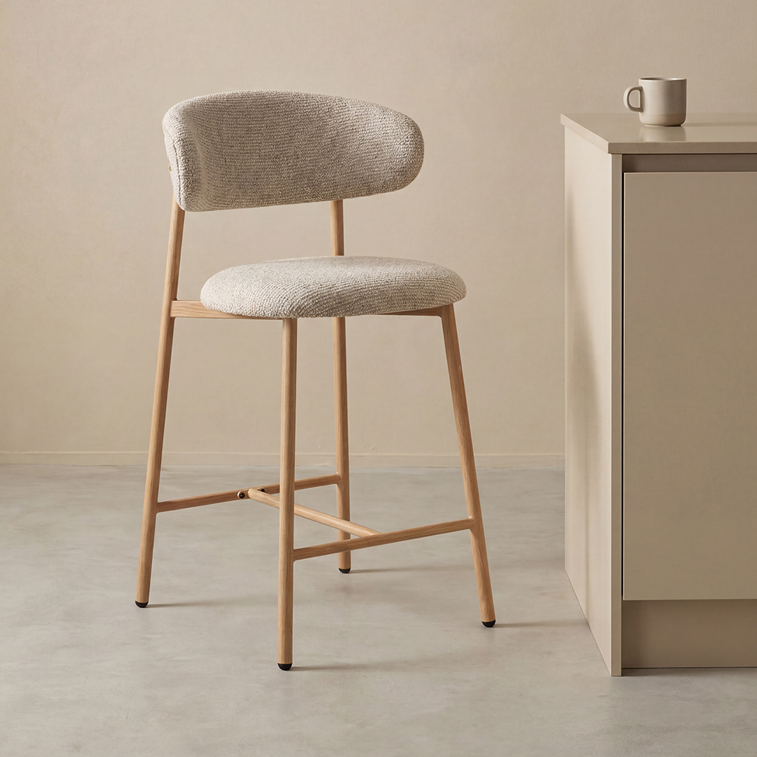 Het Steigerhouthuis LABEL51 Barkruk Kaito - Beige - Prestige - Laag