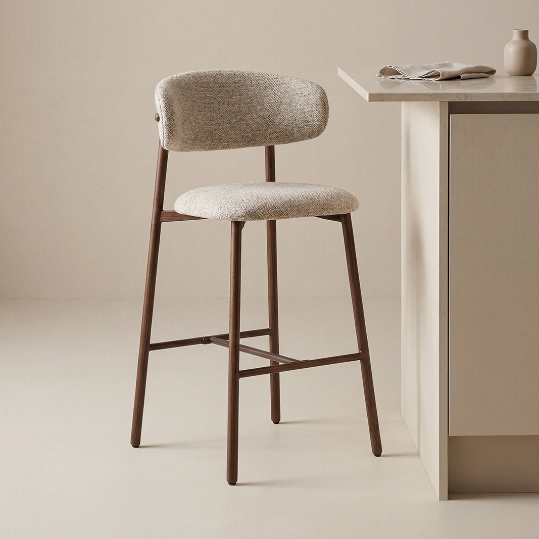 Het Steigerhouthuis LABEL51 Barkruk Kaito - Beige - Prestige - Laag