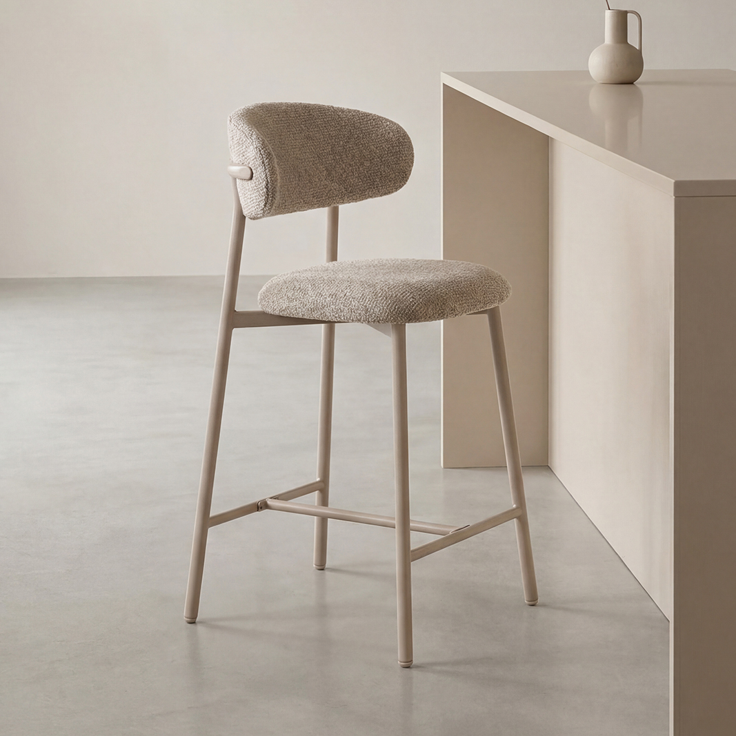 Het Steigerhouthuis LABEL51 Barkruk Kaito - Beige - Prestige - Laag