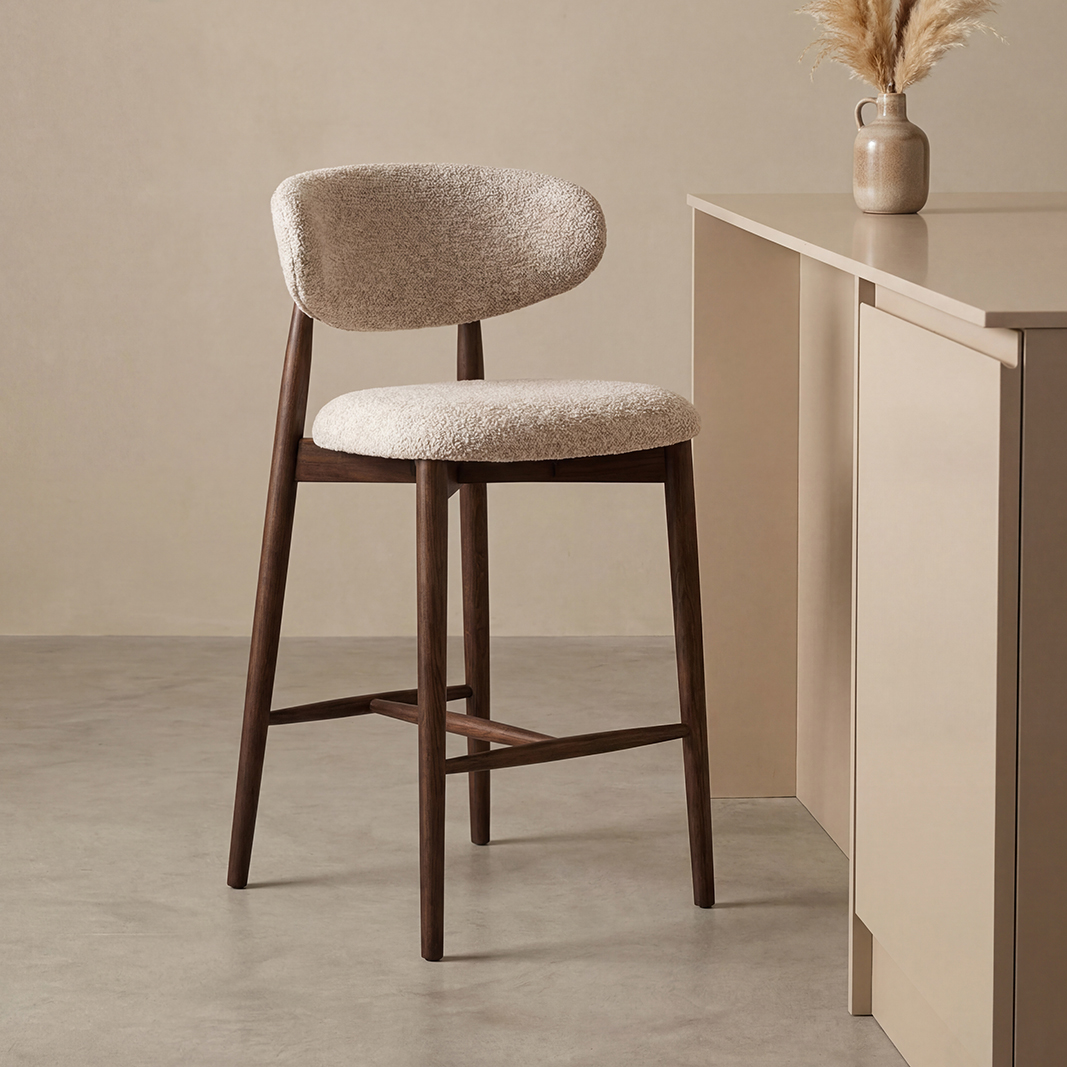 Het Steigerhouthuis LABEL51 Barkruk Kyoto - Beige - Superb - Laag