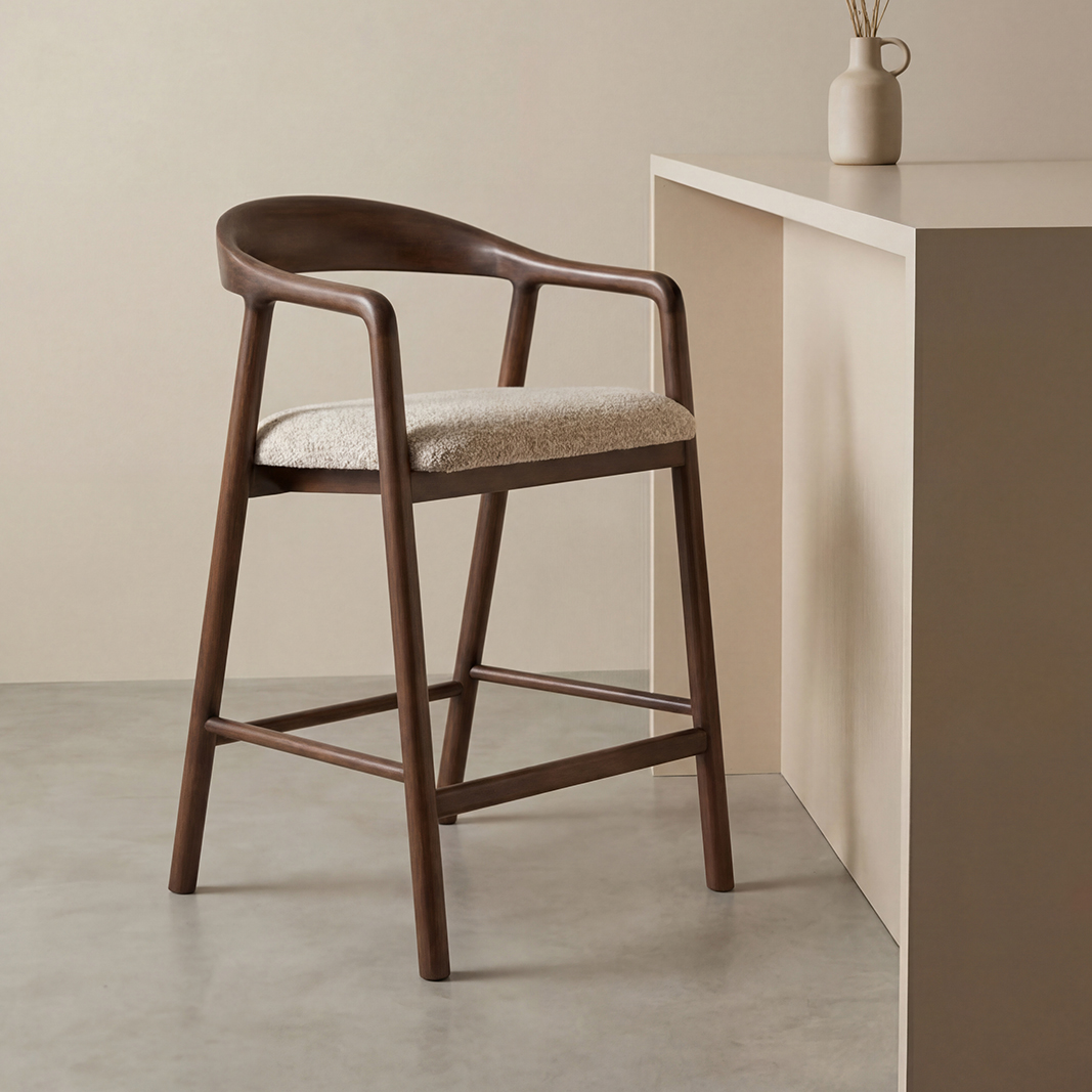 Het Steigerhouthuis LABEL51 Barkruk Lone - Beige - Superb