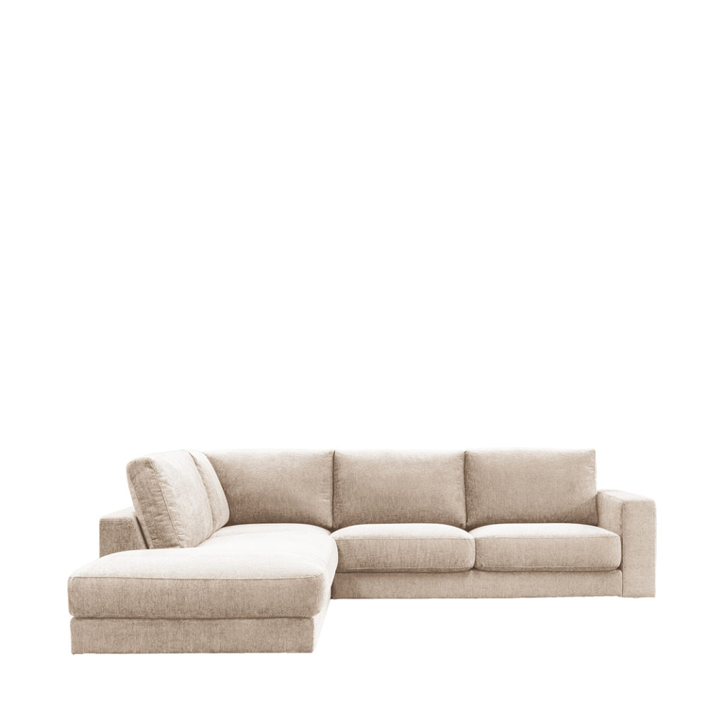LABEL51 Hoekbank Valero - Naturel - Chenille - Links Voorstaand