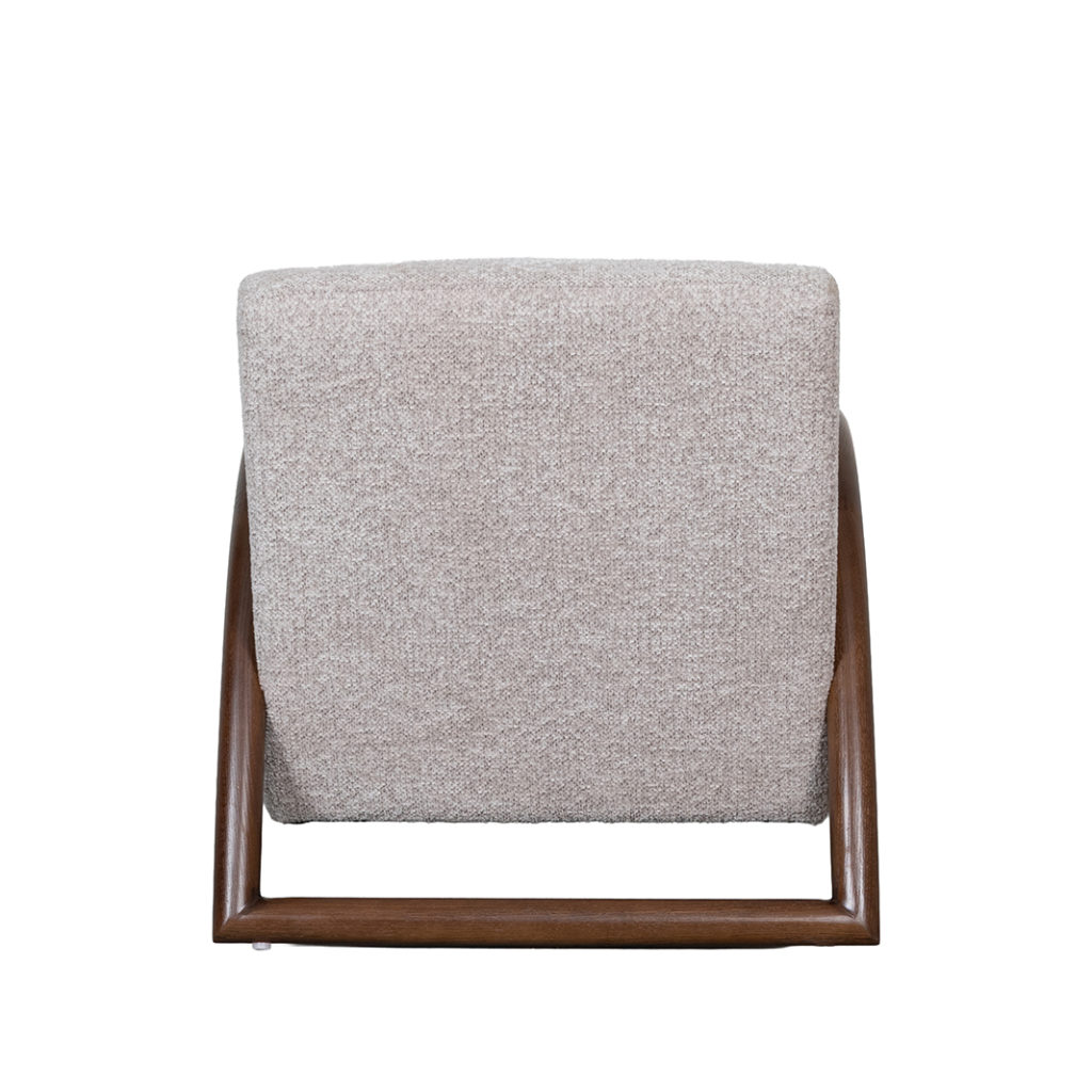 LABEL51 Fauteuil Viggo - Beige - Geweven - Walnoot Houten Frame - Afbeelding 5