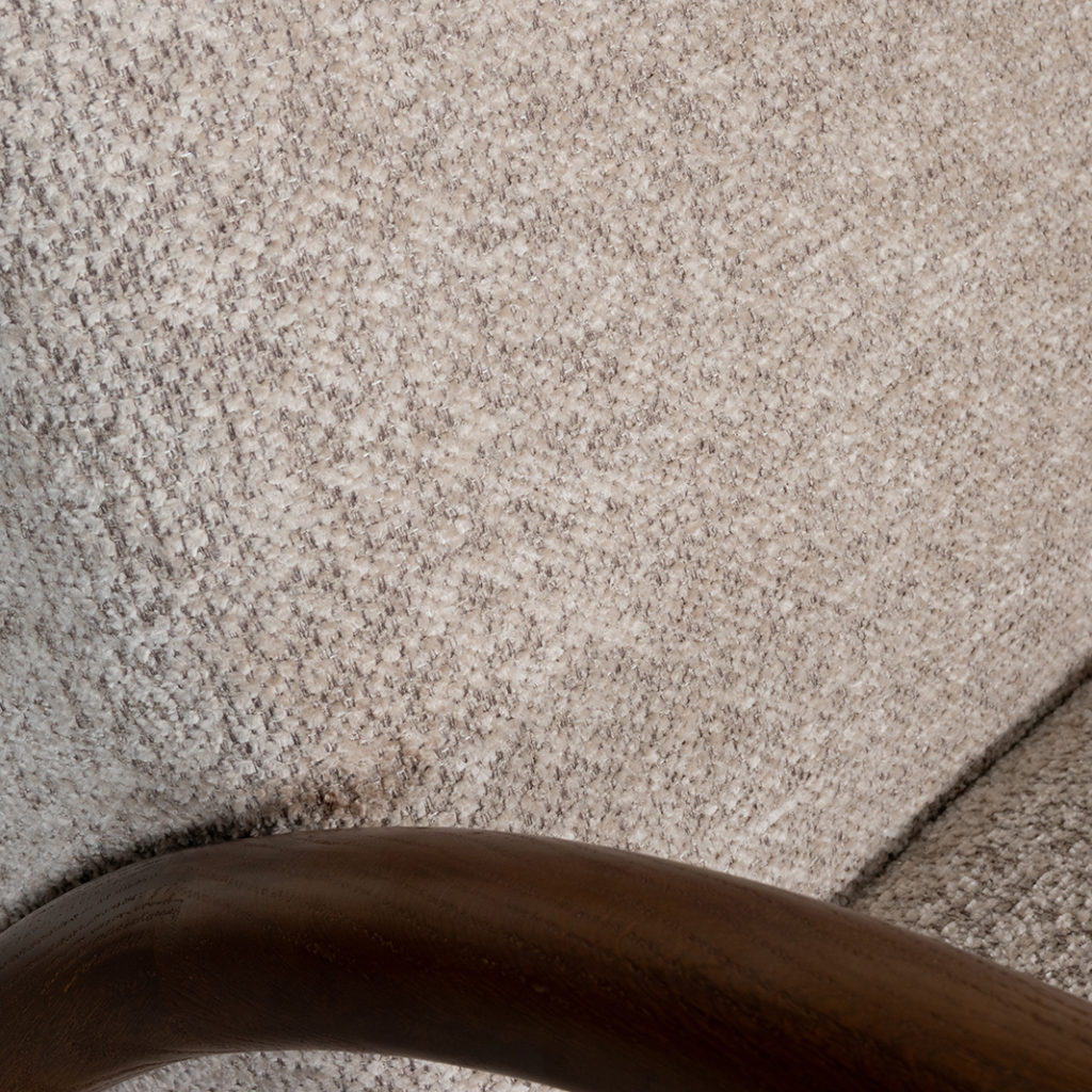 LABEL51 Fauteuil Viggo - Beige - Geweven - Walnoot Houten Frame - Afbeelding 6