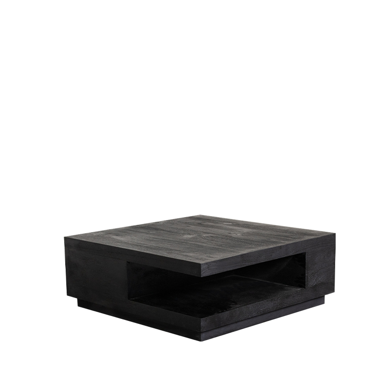 LABEL51 Salontafel Square - Zwart - Mangohout - 80 cm - Afbeelding 2