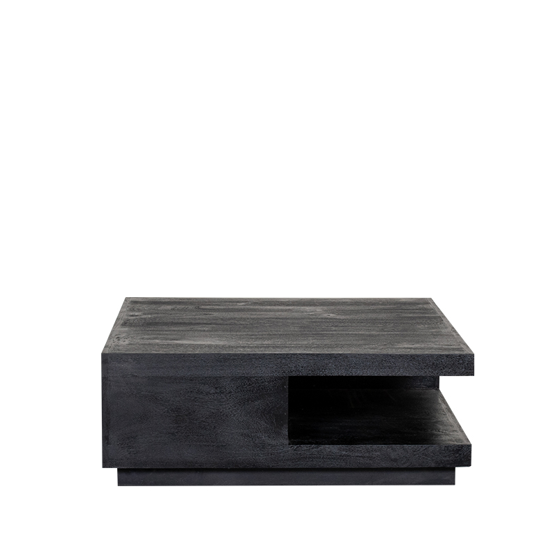 LABEL51 Salontafel Square - Zwart - Mangohout - 80 cm - Afbeelding 3