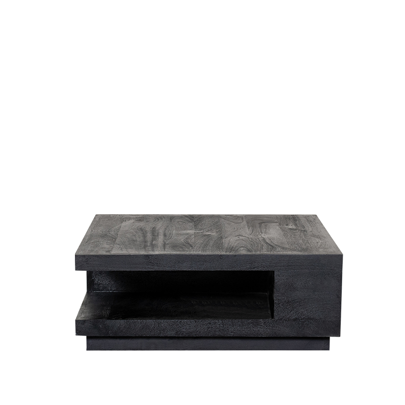 LABEL51 Salontafel Square - Zwart - Mangohout - 80 cm - Afbeelding 4