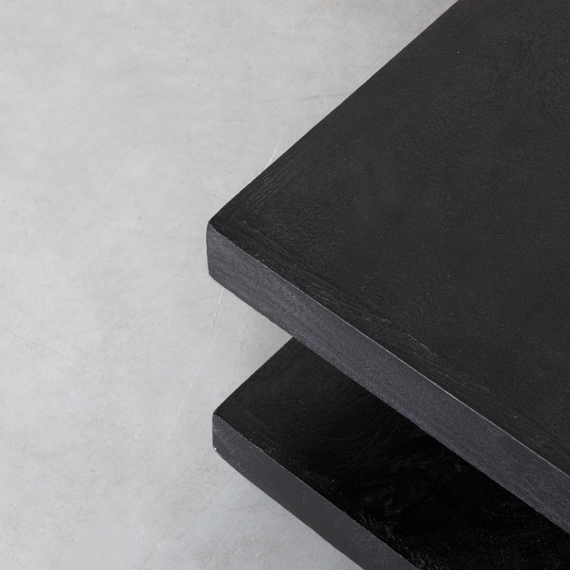 LABEL51 Salontafel Square - Zwart - Mangohout - 80 cm - Afbeelding 5