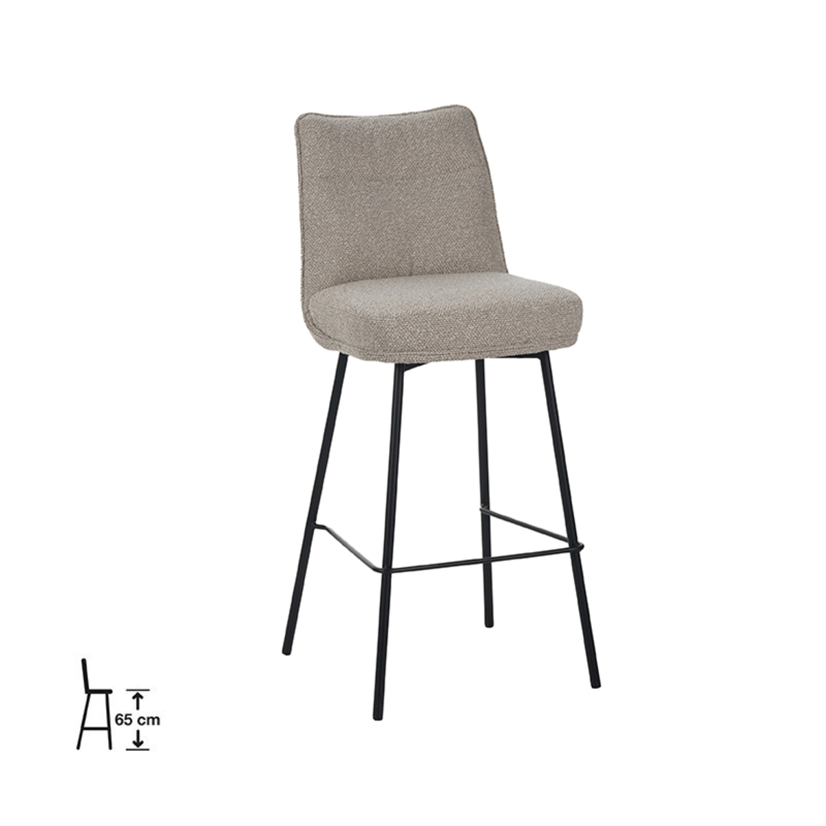 Het Steigerhouthuis LABEL51 Barkruk Lennon - Naturel - Royal Boucle - Hoog