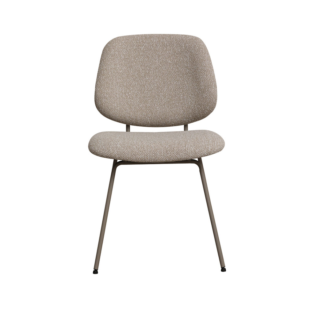 LABEL51 Eetkamerstoel Ravenna - Naturel - Boucle - Taupe Metalen Frame - Afbeelding 2