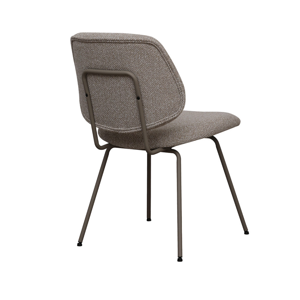 LABEL51 Eetkamerstoel Ravenna - Naturel - Boucle - Taupe Metalen Frame - Afbeelding 4
