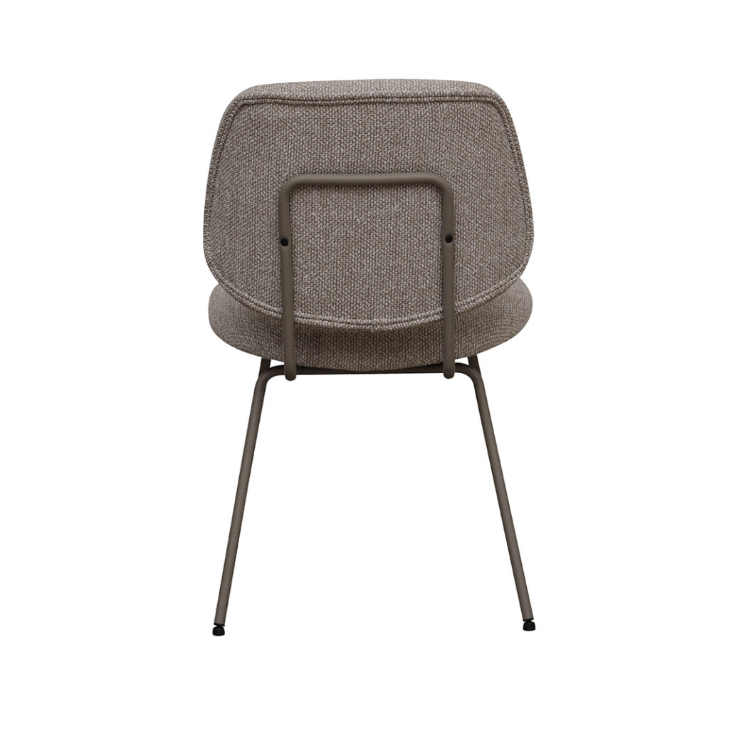 LABEL51 Eetkamerstoel Ravenna - Naturel - Boucle - Taupe Metalen Frame - Afbeelding 5