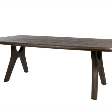 Eetkamertafel 220, langwerpig met afgeronde hoeken, mangohout espressobruin