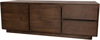 TV-dressoir 150 met 2 deuren en 2 lades, mango donkerbruin